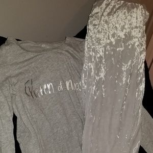 Velvety white PJ pants